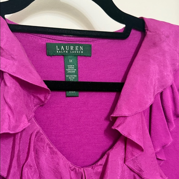 Ralph Lauren Fuchsia Ruffle Top - Picture 2 of 4